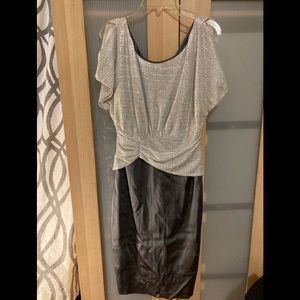 JAX cocktail special occasion gown silver & grey